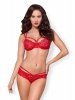 Obsessive 860-SET-3 komplet 2-częściowy czerwony  S/M